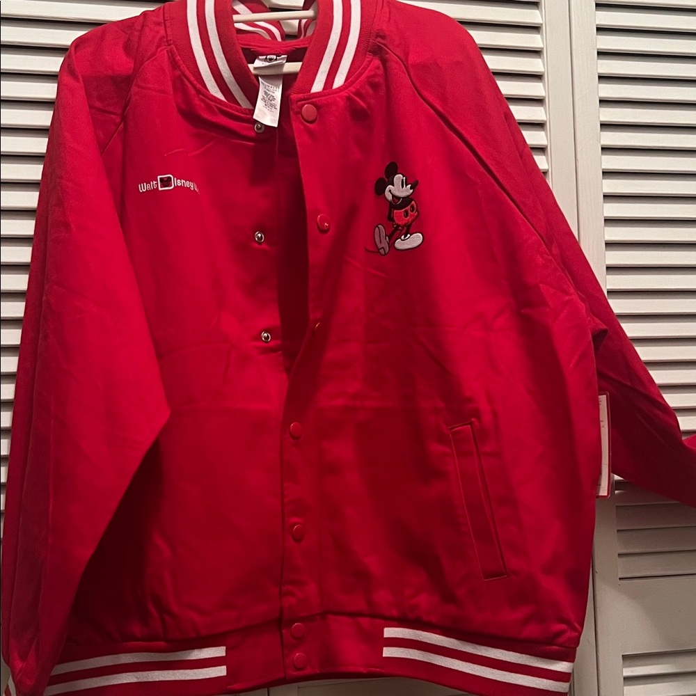( 0357) Unisex Disney Red Mickey Mouse Jacket with White Accents.